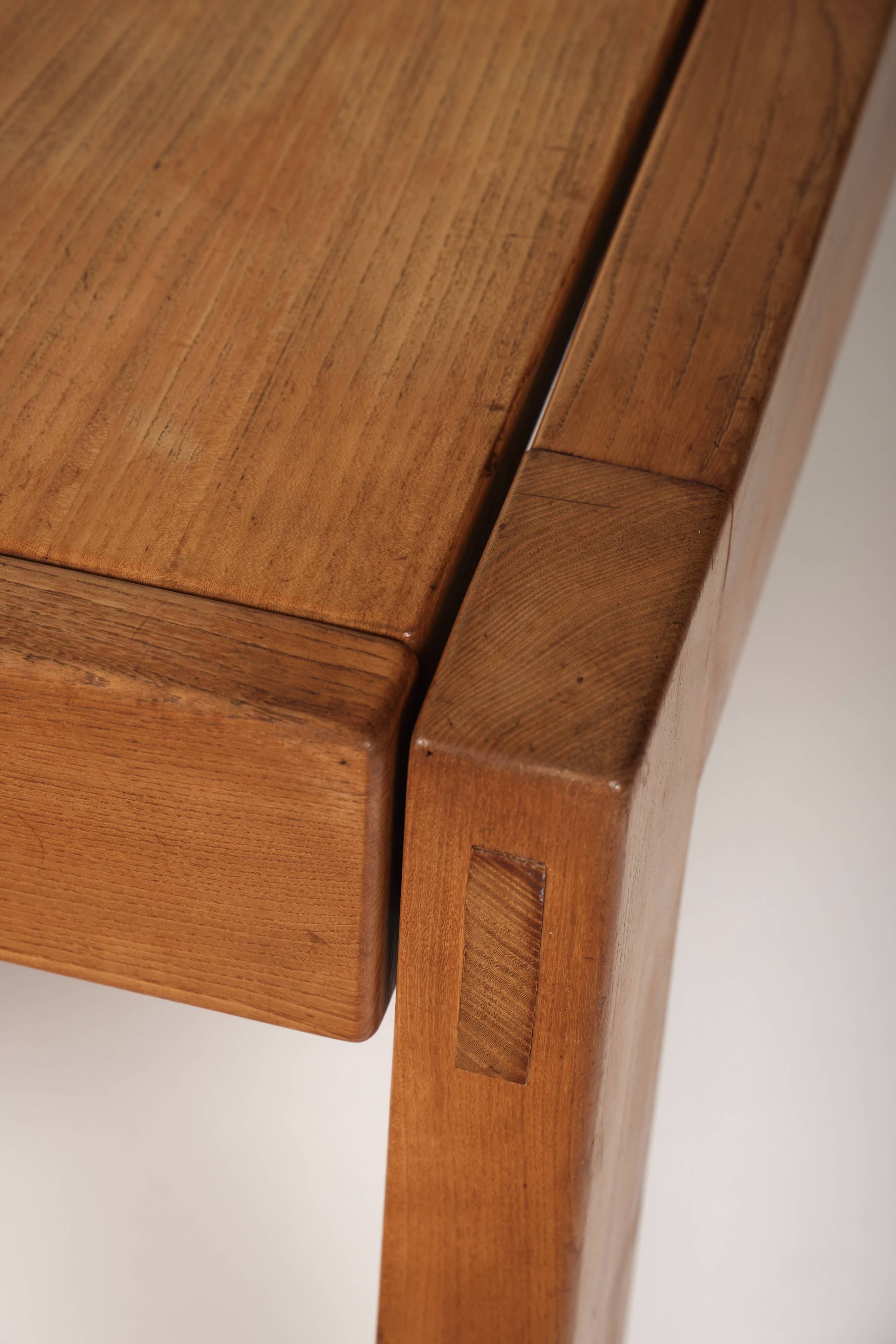 Table en orme Maison Regain, 1980s
