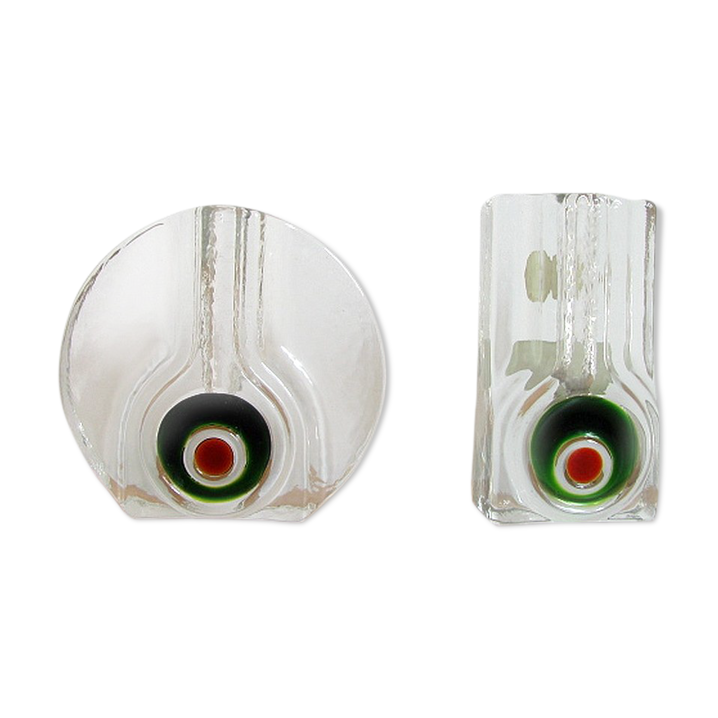 Vintage crystal glass vases from Walther , 1970s
