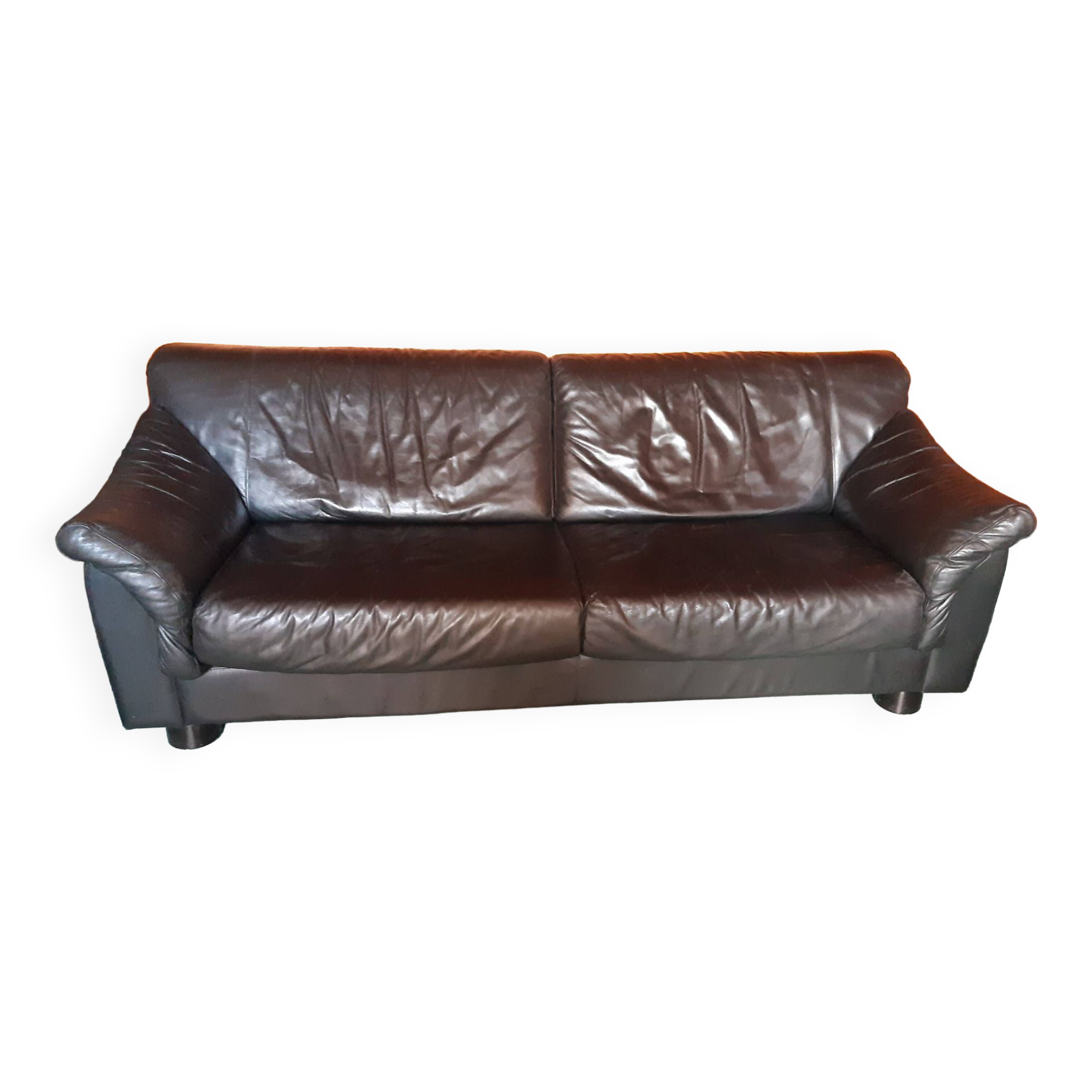 Molinari 3 seater black vintage sofa