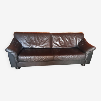 Vintage black Molinari 3 seater sofa