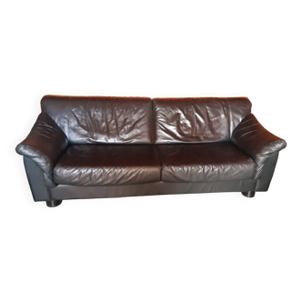 Vintage black Molinari 3 seater sofa