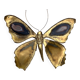Butterfly wall light Henri Fernandez brass and agate