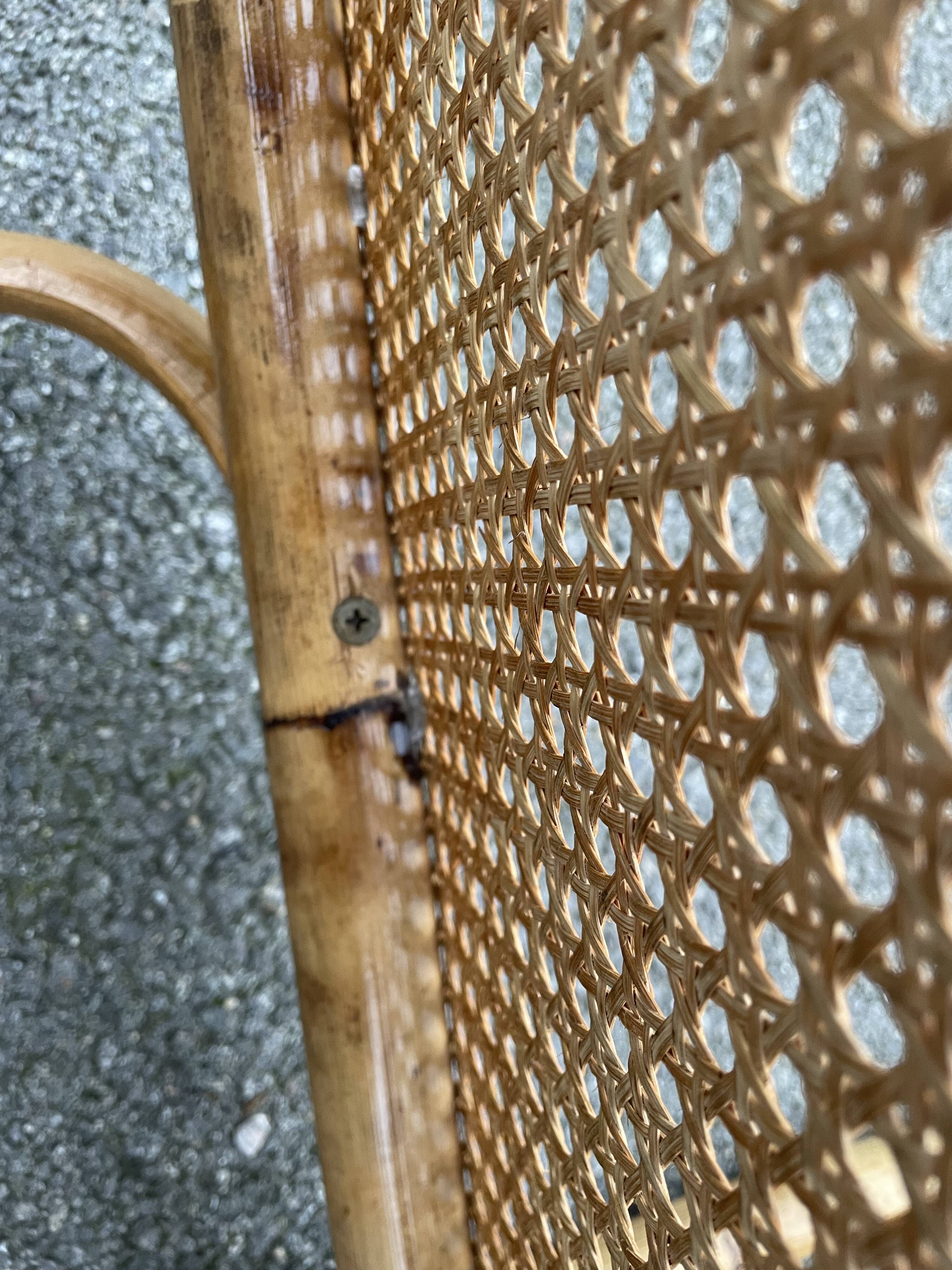 Rattan and cane rocking chair