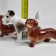 Set of three porcelain puppies