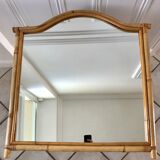 Rattan & bamboo mirror 50s