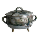 Three-legged glazed ceramic box