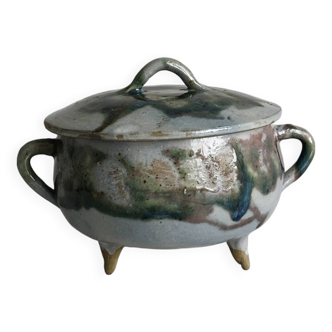 Three-legged glazed ceramic box