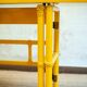 Yellow lacquered console with a flip-top surface by McGuire San Francisco, 1970s.