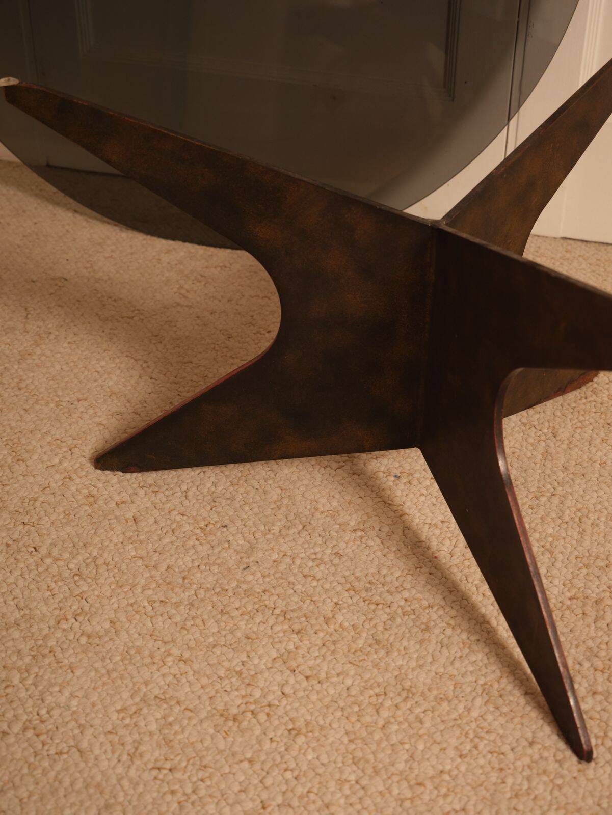 Patinated iron coffee table - France 1960s