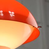 Italian space age orange plexiglass pendant lamp, 1970s