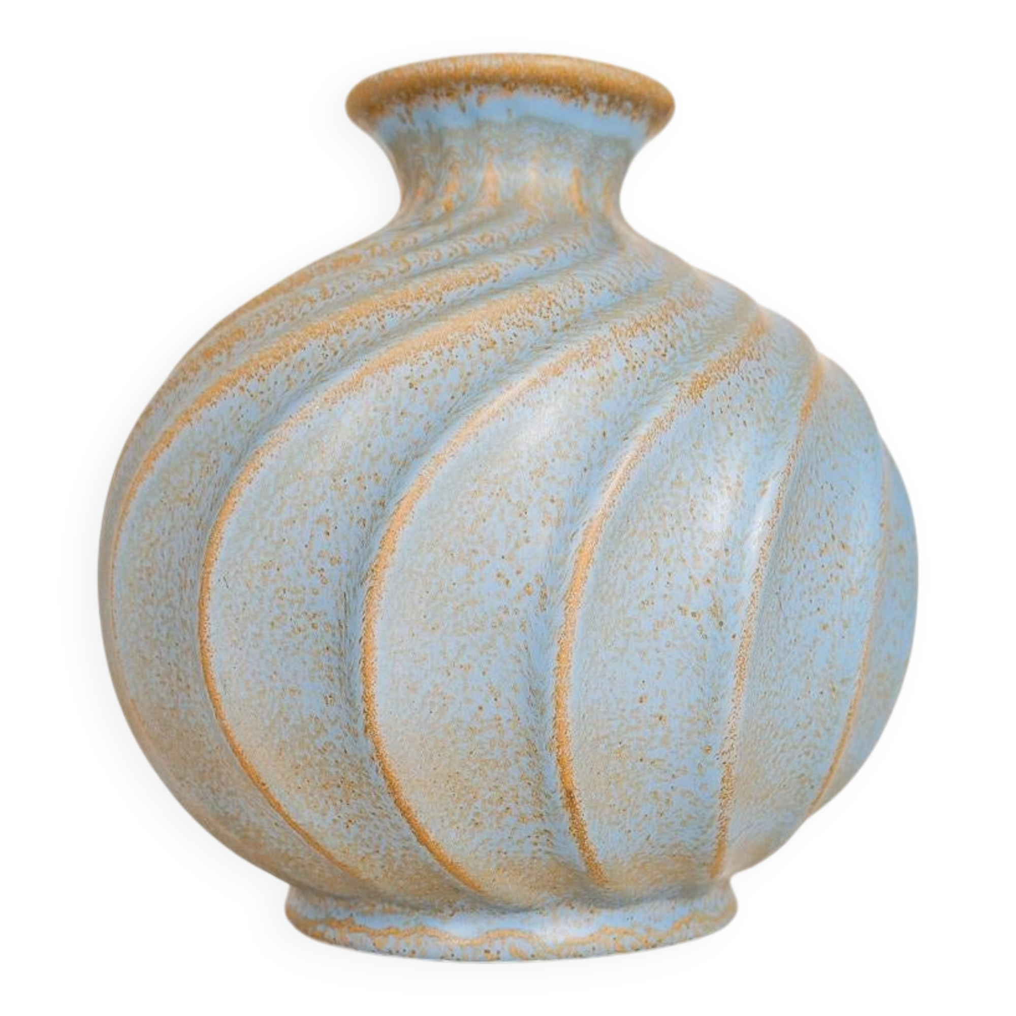 Paire de vases en céramique "Turkos" de style milieu du siècle, Ewald Dahlskog, Bo Fajans, Suède