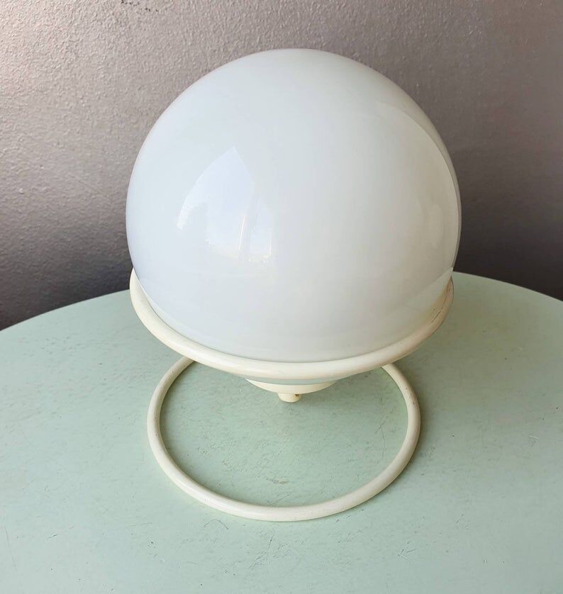 Vintage light bulb lamp on metal support 1980