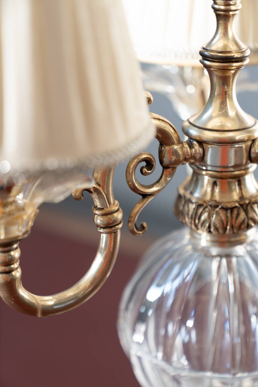 Delta Quattro 5-Light Crystal Table Lamp – Silver Finish