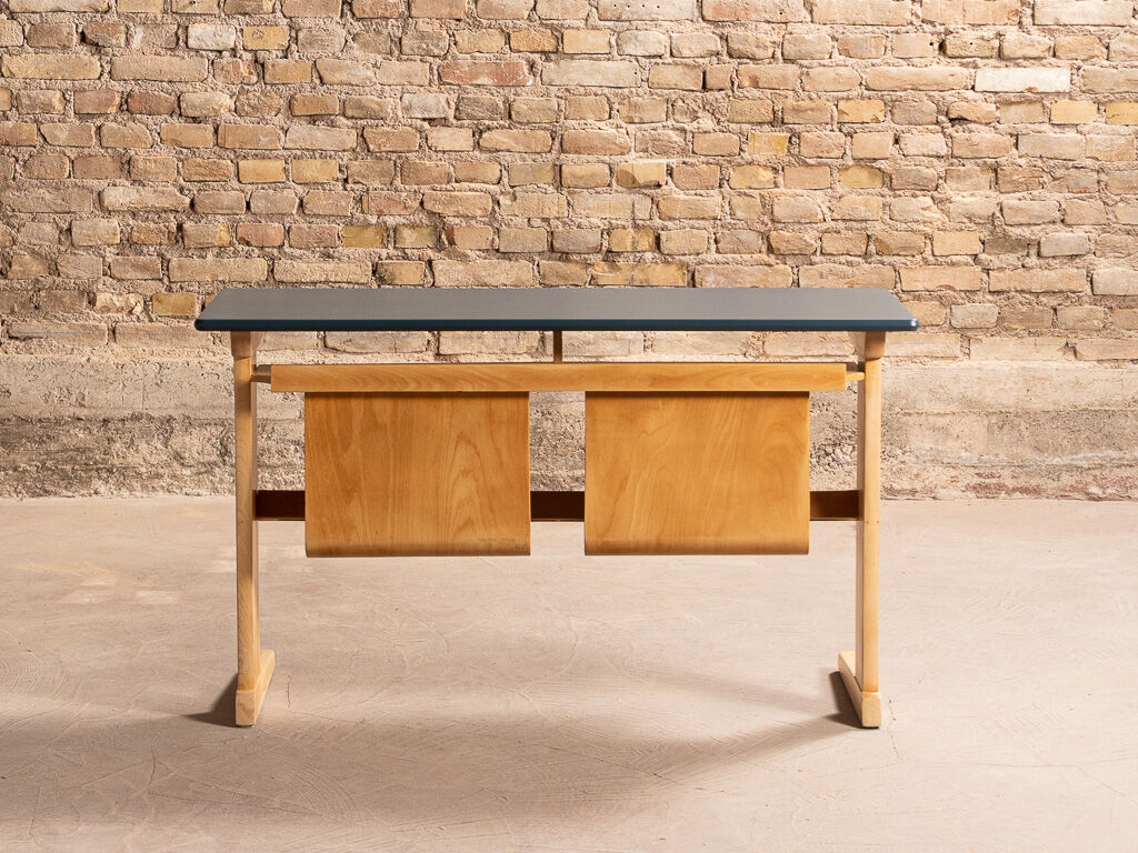 Casala double office in solid beech renovated and restyled, circa 1960