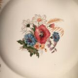 Round flat in faience of sarreguemines model agreste 34 cm