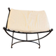 Tabouret curule en fer forgé noir