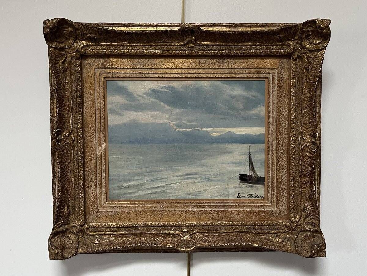 Léon Frédéric (1856-1940) Seascape, Heyst, oil on canvas signed