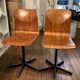 Paire de chaises vintage bois et métal pour bureau d'écolier