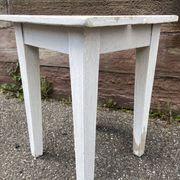 vintage rustic stool, French farmer Painted stool shabby chic 1930