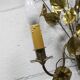 Pair of double flower bouquet sconces in brass 1960
