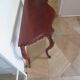 Console with curved legs - mahogany - Louis XV style - carved wood