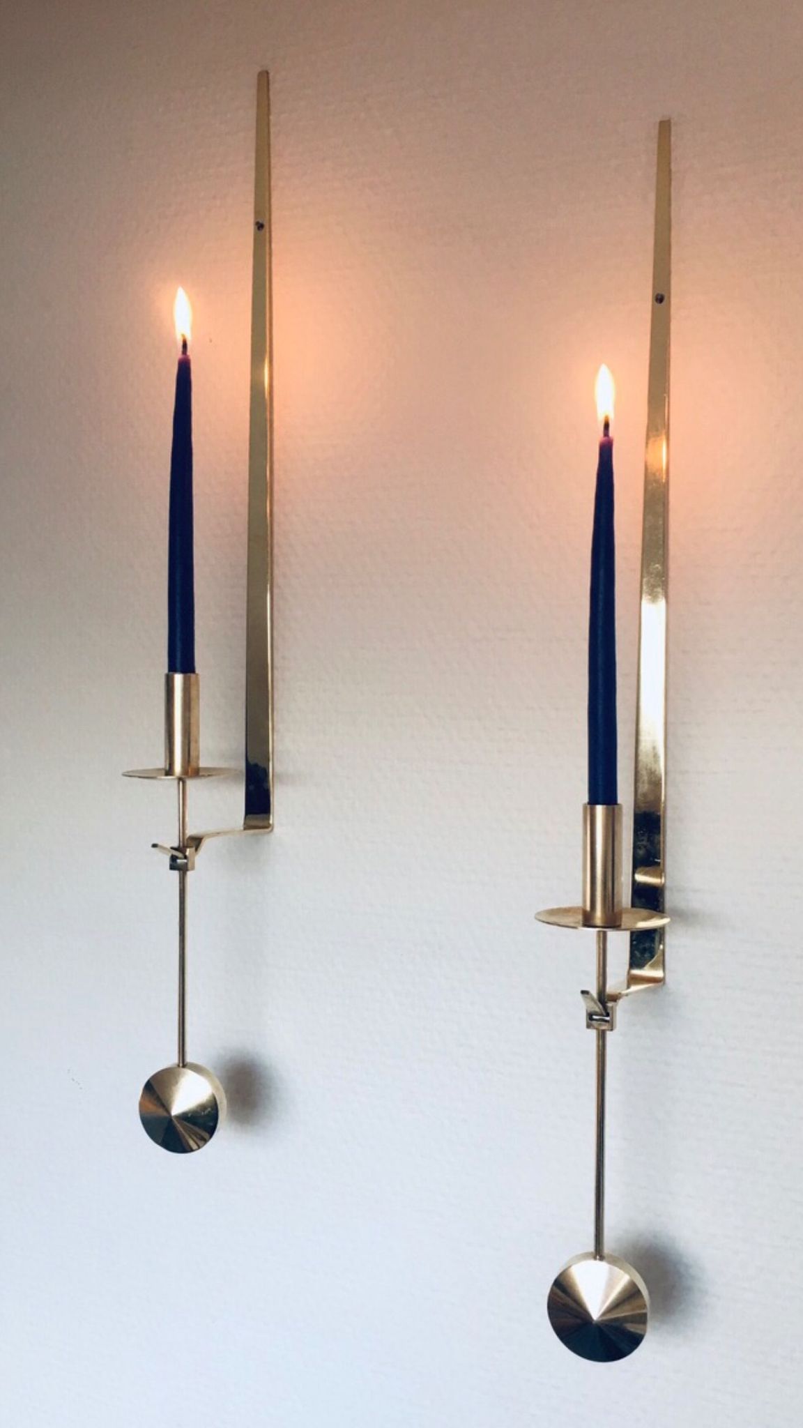 A pair of Pierre Forsell candle holders for Skultuna Sweden