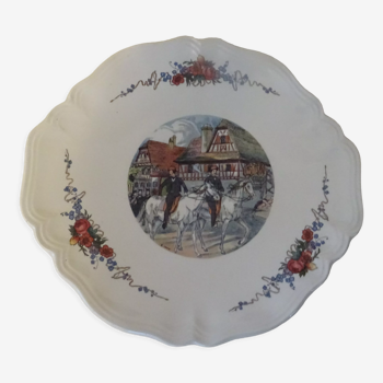 Dish Sarreguemines Obernai H. Loux Alsace faience