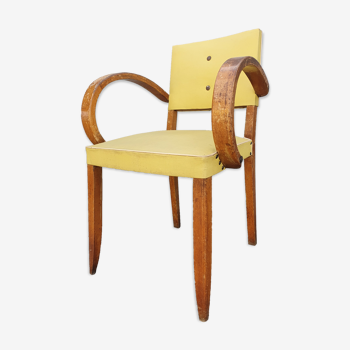 Yellow skai armchair