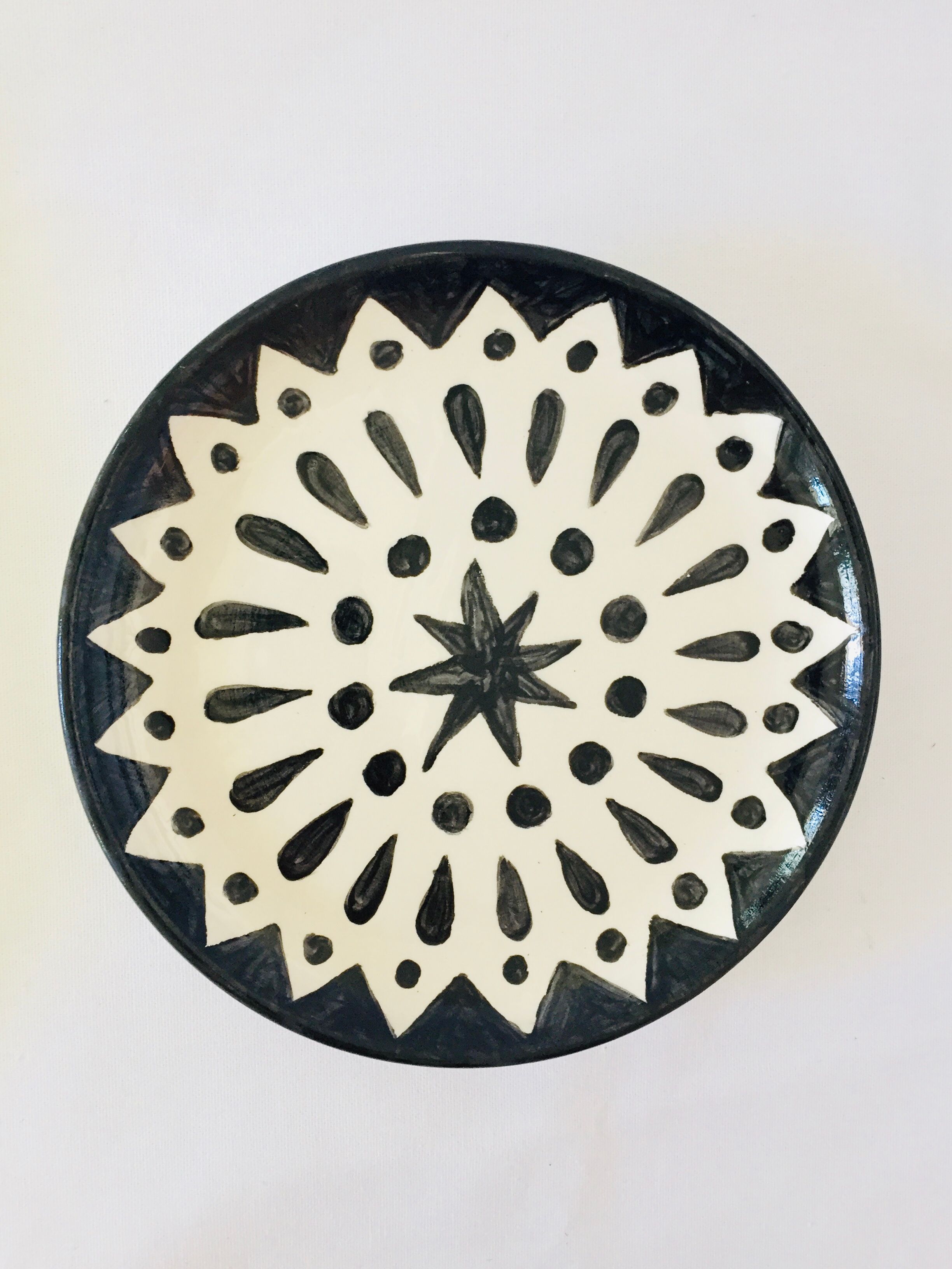 8 assorted black/white dessert plates