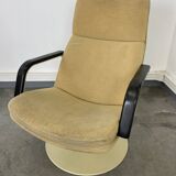 Set of 2 Geoffrey Hartcourt armchairs for Artifort yellow fabric 70s