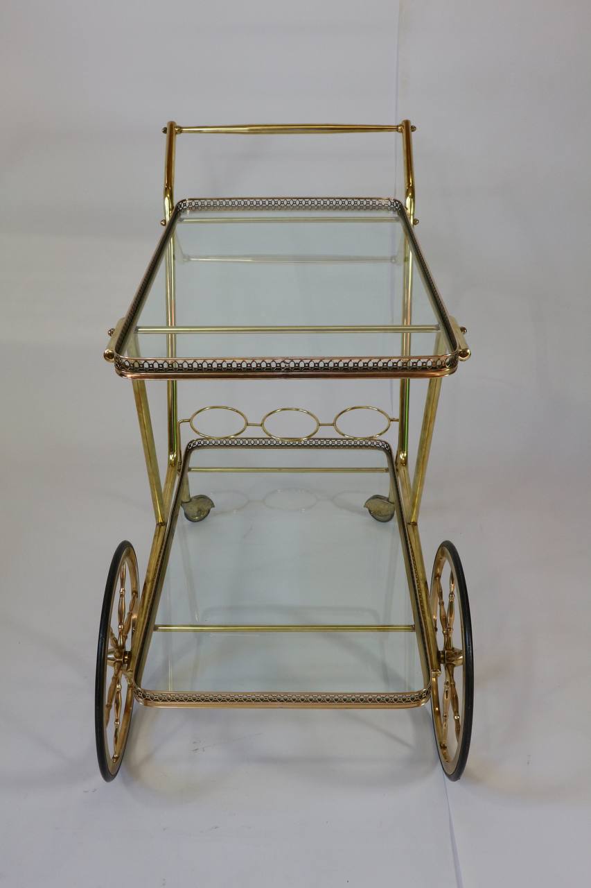 Elegant food trolley - brass - vintage.