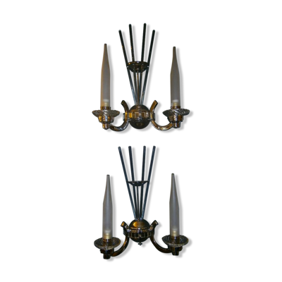 Paire d'appliques à 2 bras, art deco period