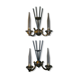 Art deco period, pair of wall sconces