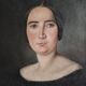 Large oil on canvas 19th century woman