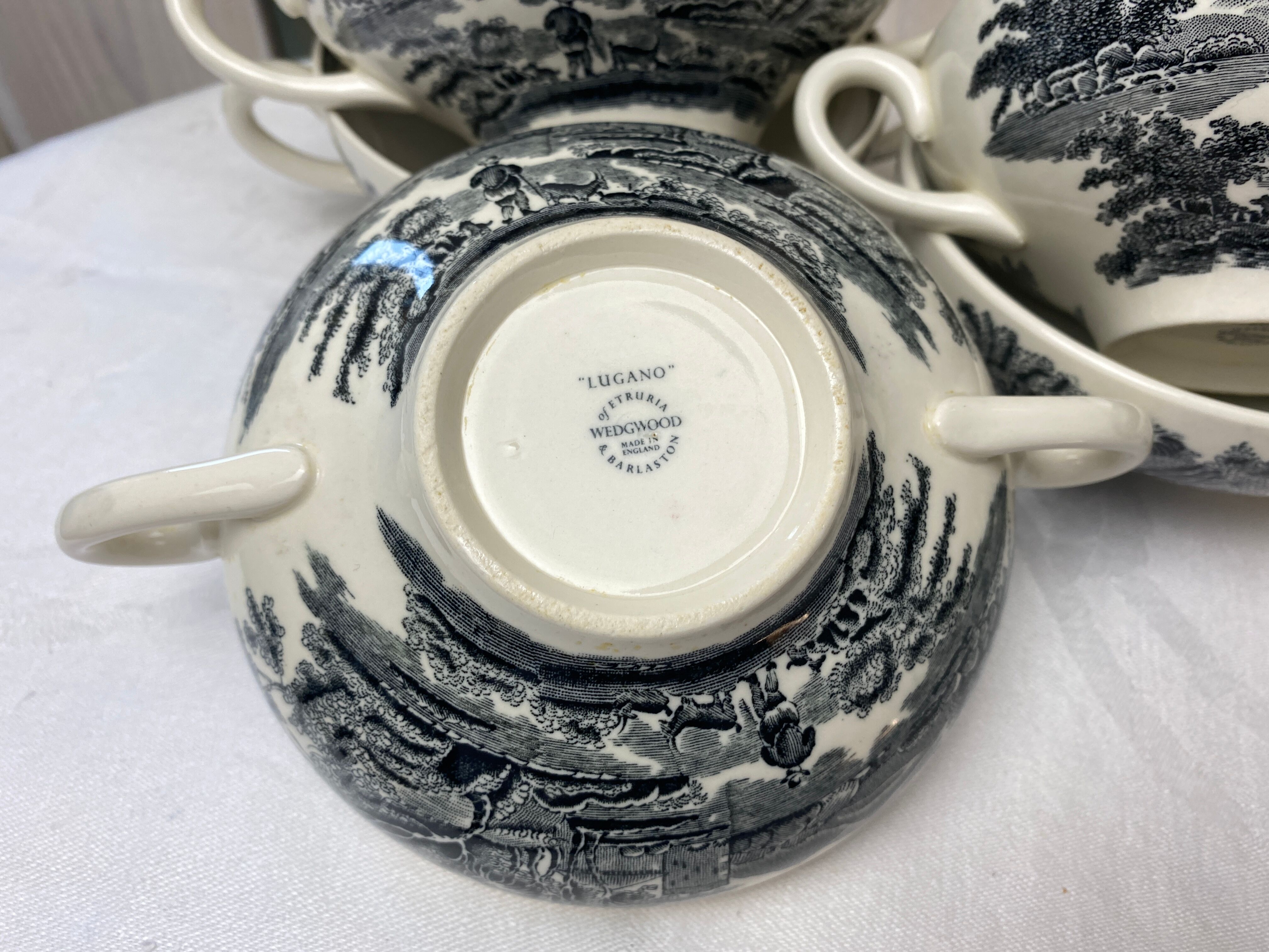 5 bols à oreilles en porcelaine Wedgwood modèle "Lugano"