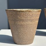 Set of 2 cups / mug Indonesian ceramic (matte brown)