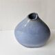Free-form blue glazed ceramic vase - Height 17cm