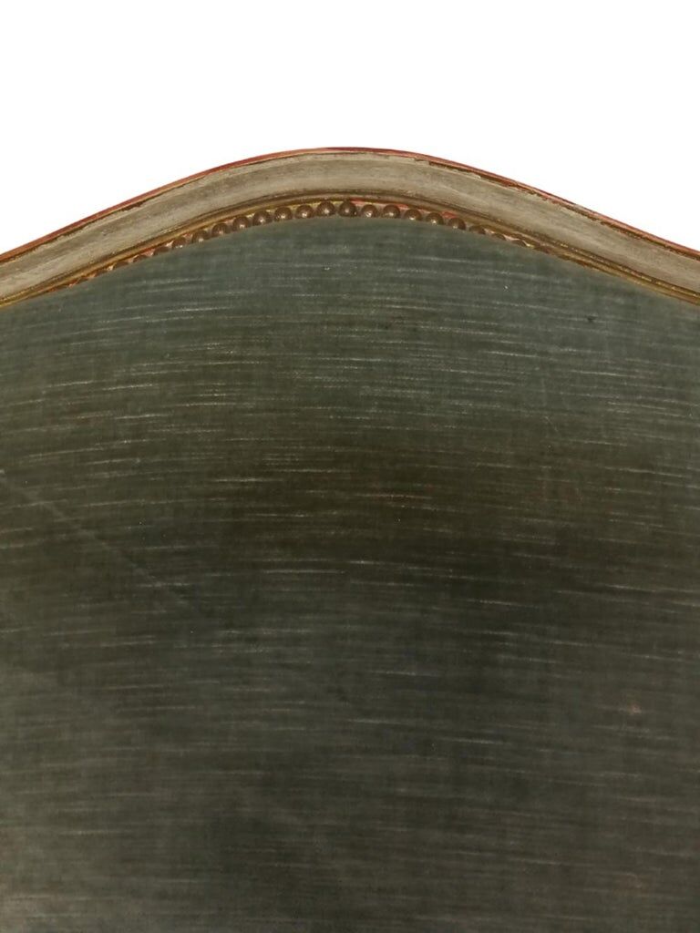 Armchair Louis XV " Shepherdess " Blue Velvet 19th century