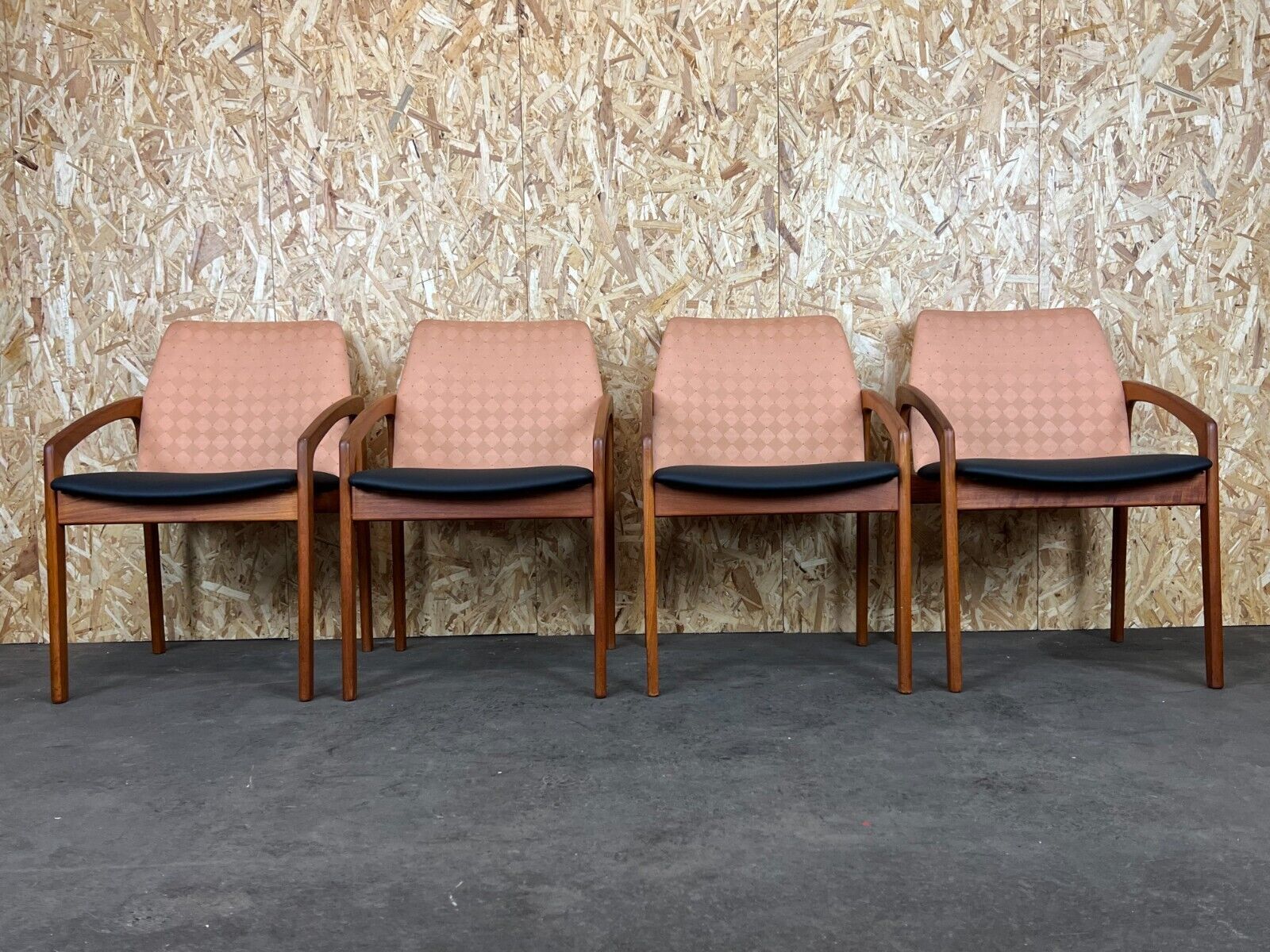 Teak dining chairs model 23 by Henning Kjaernulf for Korup Stolefabric