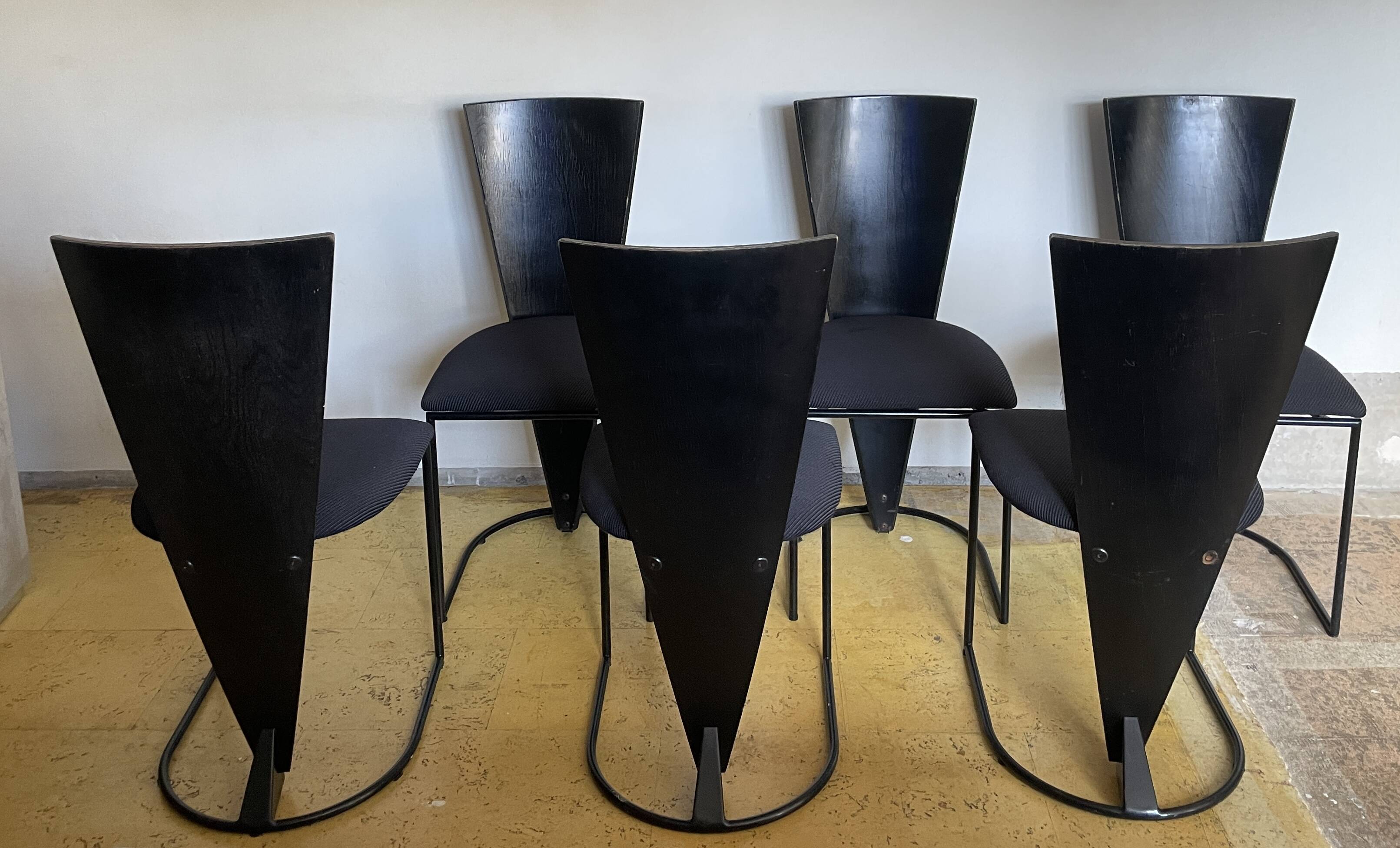 Set of 6 black Zino Memphis chairs for Harvink
