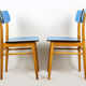 Vintage blue Formica & wood chairs, 1960s, set of 2