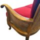 Vintage red wine baroque armchair/sofa/lounge with caning