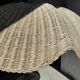 Large suspension or lampshade in flat woven tulip flower rattan H35 D