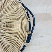 50s metal rattan tray