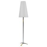 Mid-Century brass floor lamp by Rupert Nikoll, manual switch by Carl Aubock, Austria, 1950.