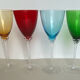 4 coloured stemmed glasses