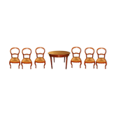 Lot de 6 chaises et table en merisier