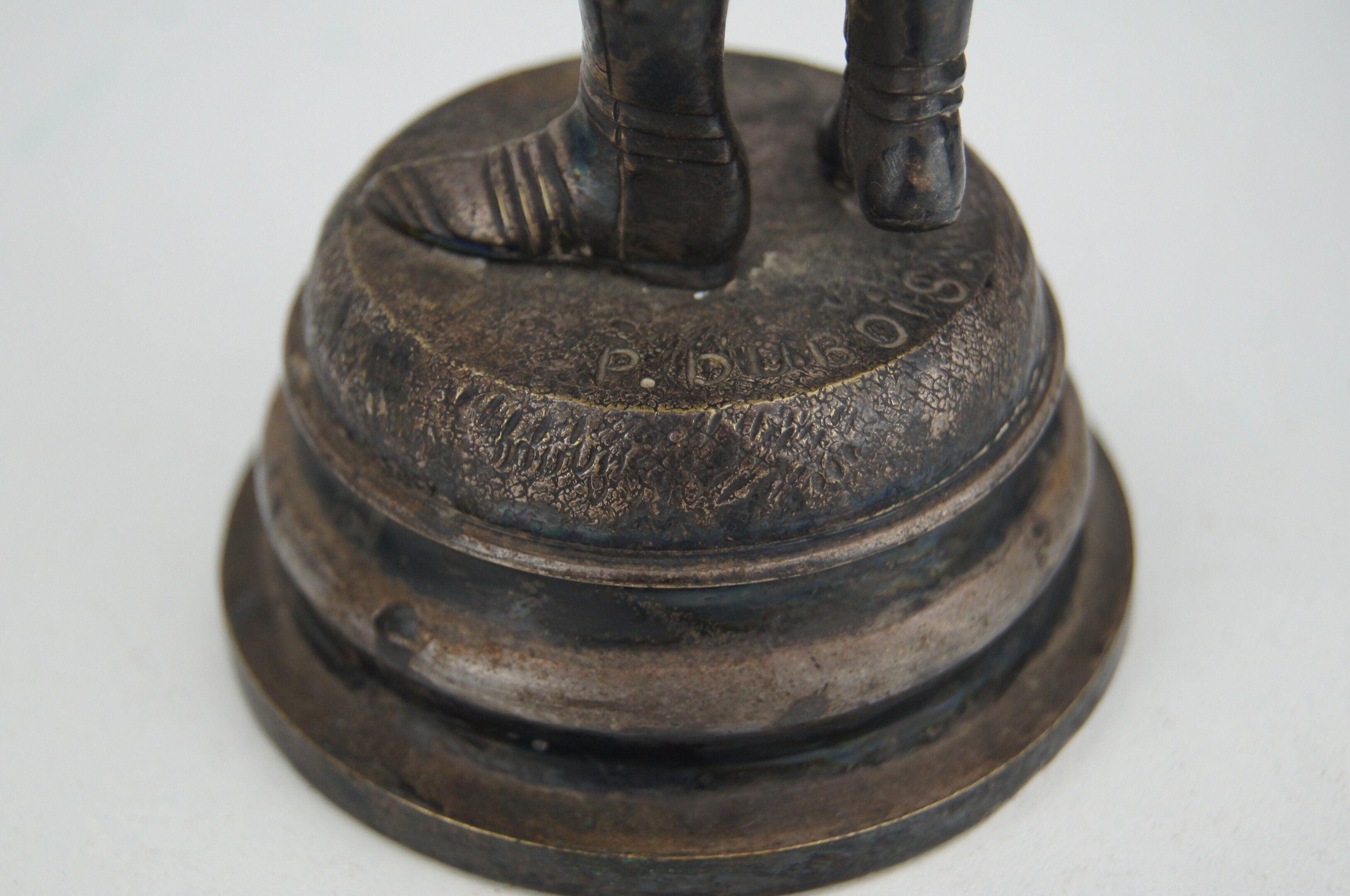 Silver bronze torch pair Paul Dubois