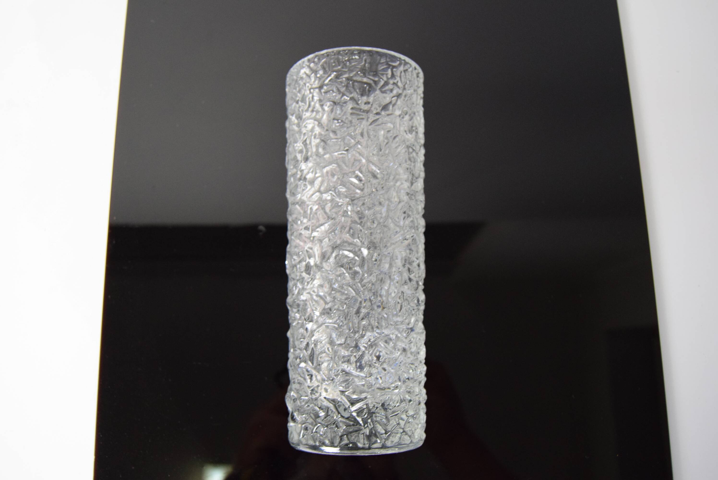 Vintage Pressed Glass Vase by Václav Hanuš for Sklo Union Libochovice, 1970's.