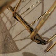 Vintage metal metal perforated magazine holder